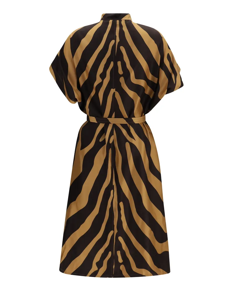 Ferragamo Women's Shirt Dress Twill Camel-Dark Espresso Viscose Camel/dark Camel