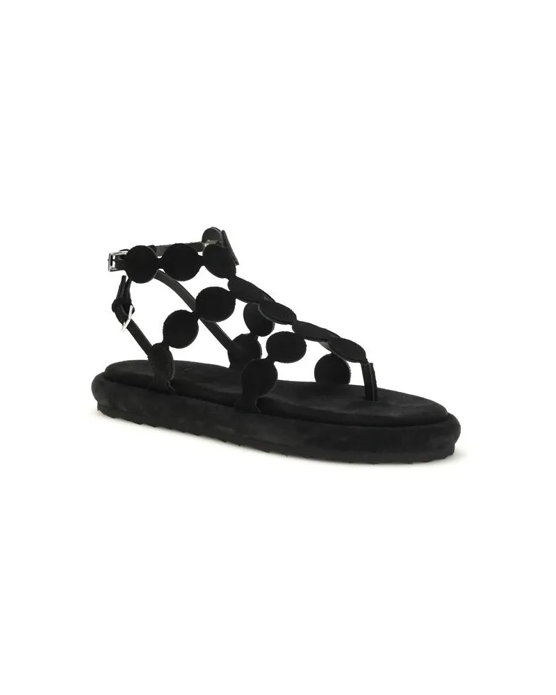 Pierre Hardy Women's Black Calf Leather Bos Taurus Platform Sandals Black
