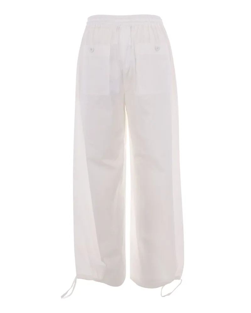Max Mara Women's Trousers Balloon Ivory Linen White