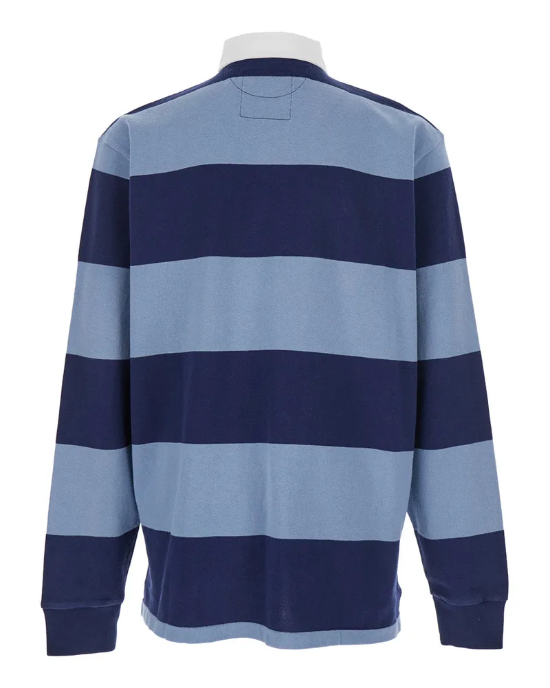 Ralph Lauren Striped Cotton Polo Shirt — Navy Navy