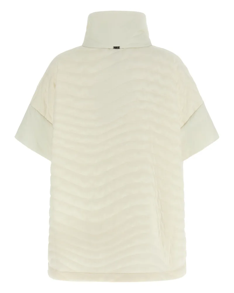 Herno Padded Wave-Effect Jacquard Coat — Cream Cream