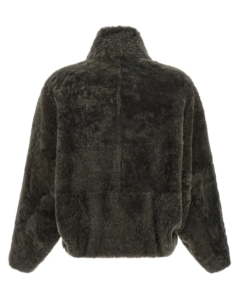 Brunello Cucinelli Women's Gray Lamb Leather Full-Length Jacket Clothing Gray