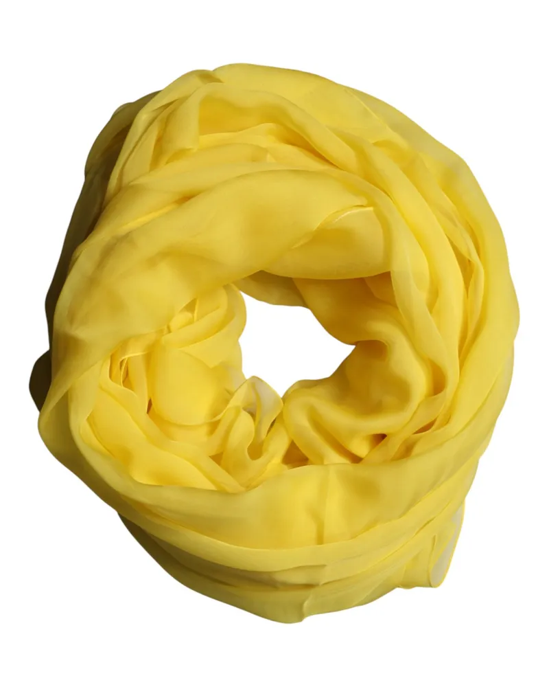 Dolce & Gabbana Yellow Silk Stole Neck Wrap Shawl Men 200cm X 130cm Scarf Yellow