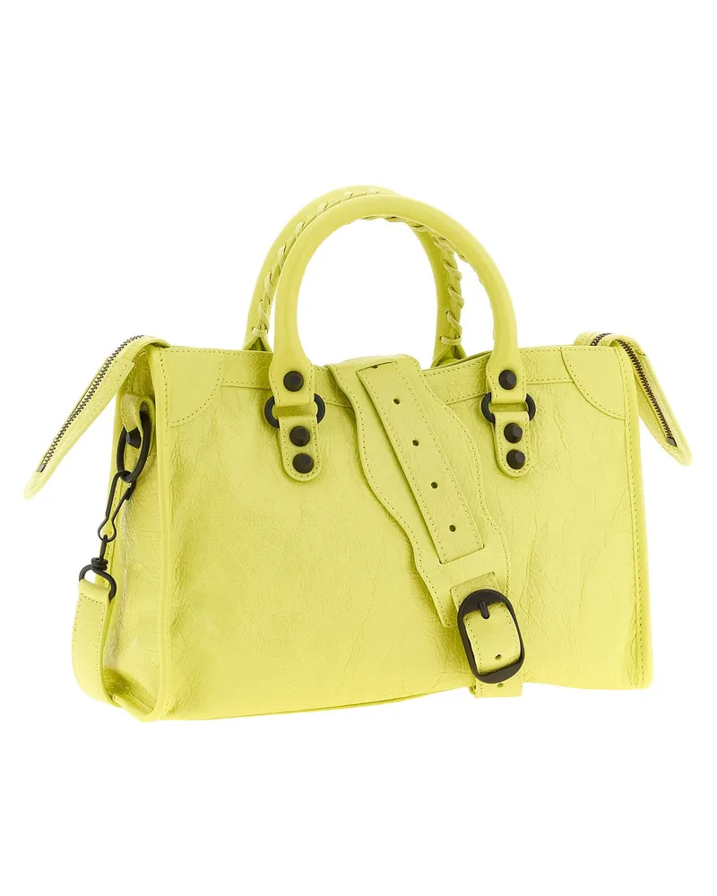 Balenciaga Le City S Lambskin Leather Top Handle Bag — Yellow Yellow