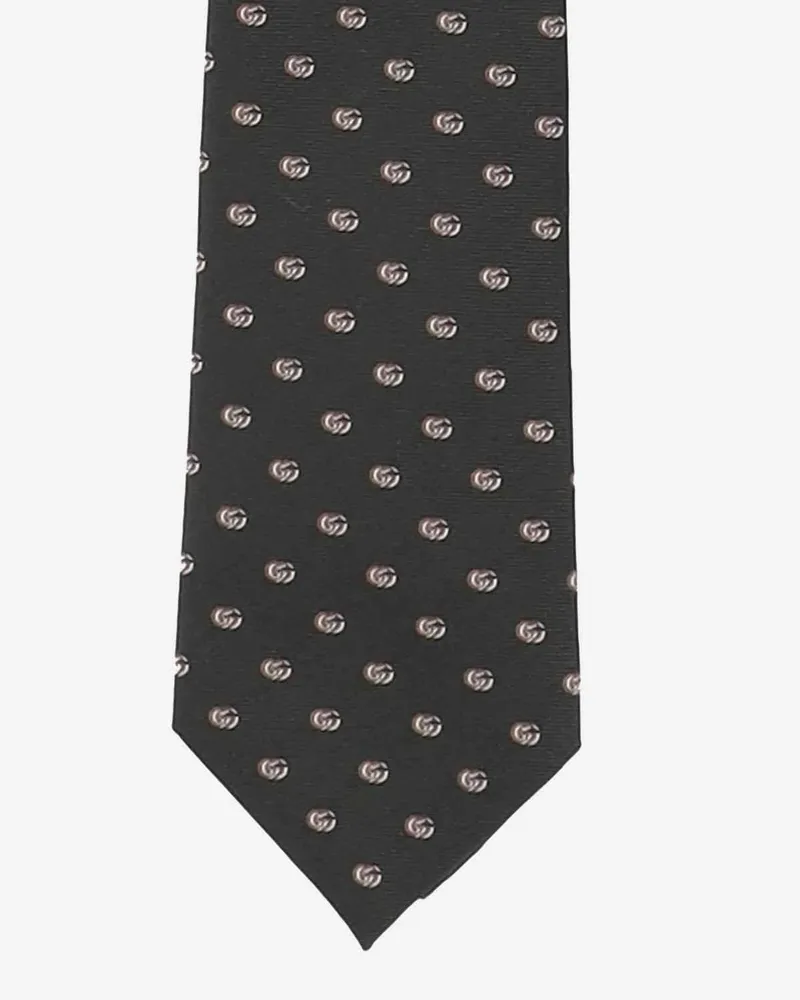 Gucci Men's Silk Jacquard Tie Double G Dark Green Ties & Bow Green