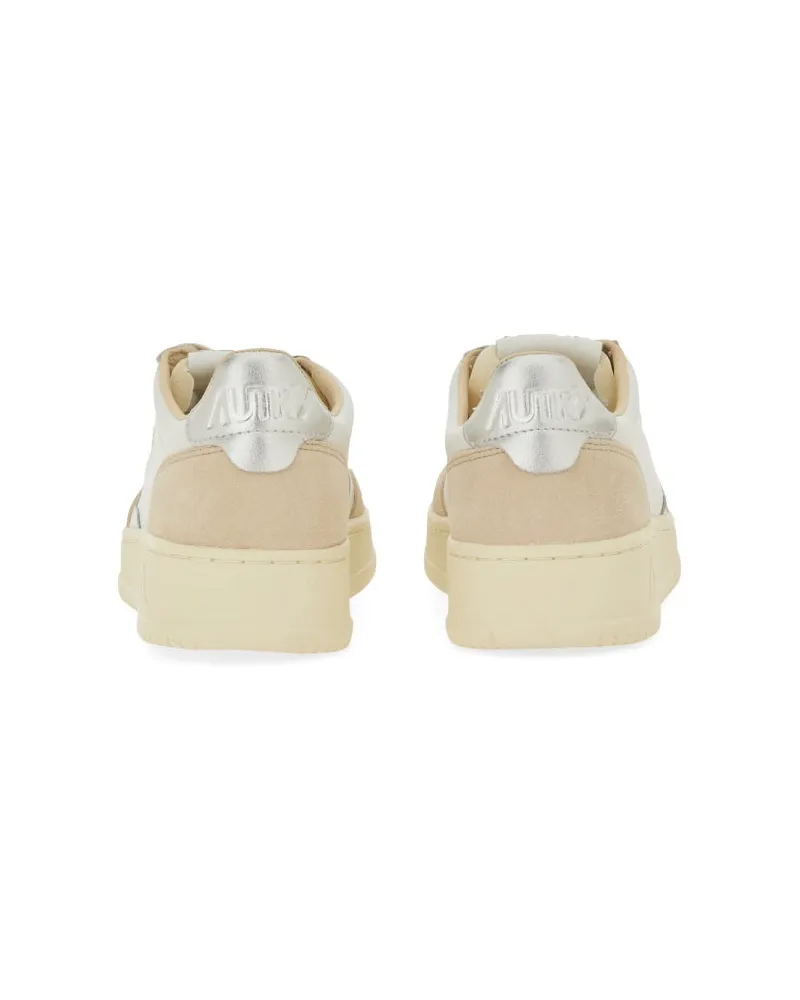 AUTRY Women's Sneakers Medalist Low Multicolour Leather Cow Trainers Beige