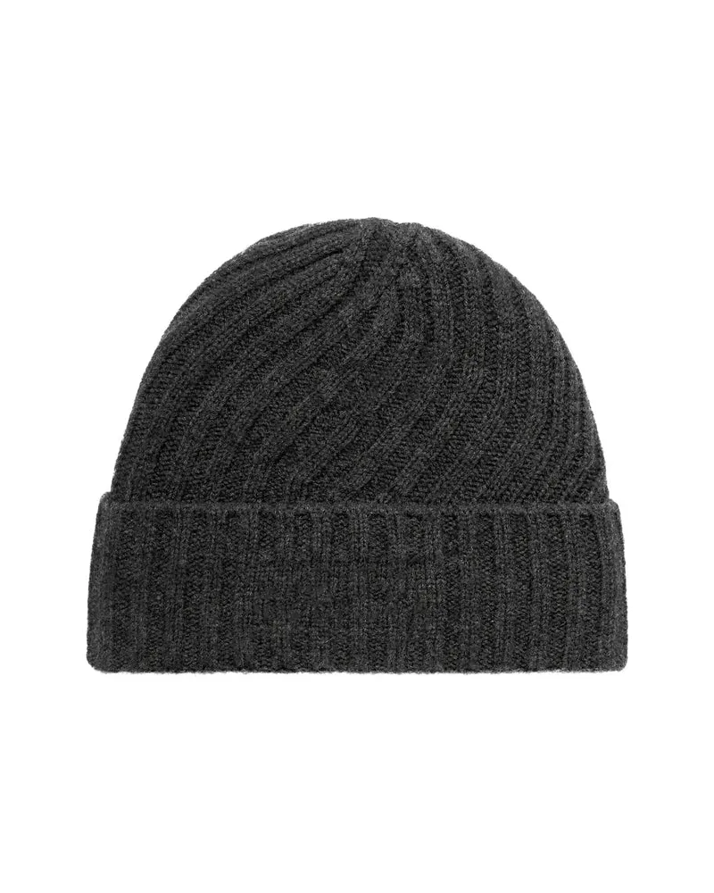 Jacquemus ACU00767 Ribbed Cashmere-Merino Beanie — Gray Gray