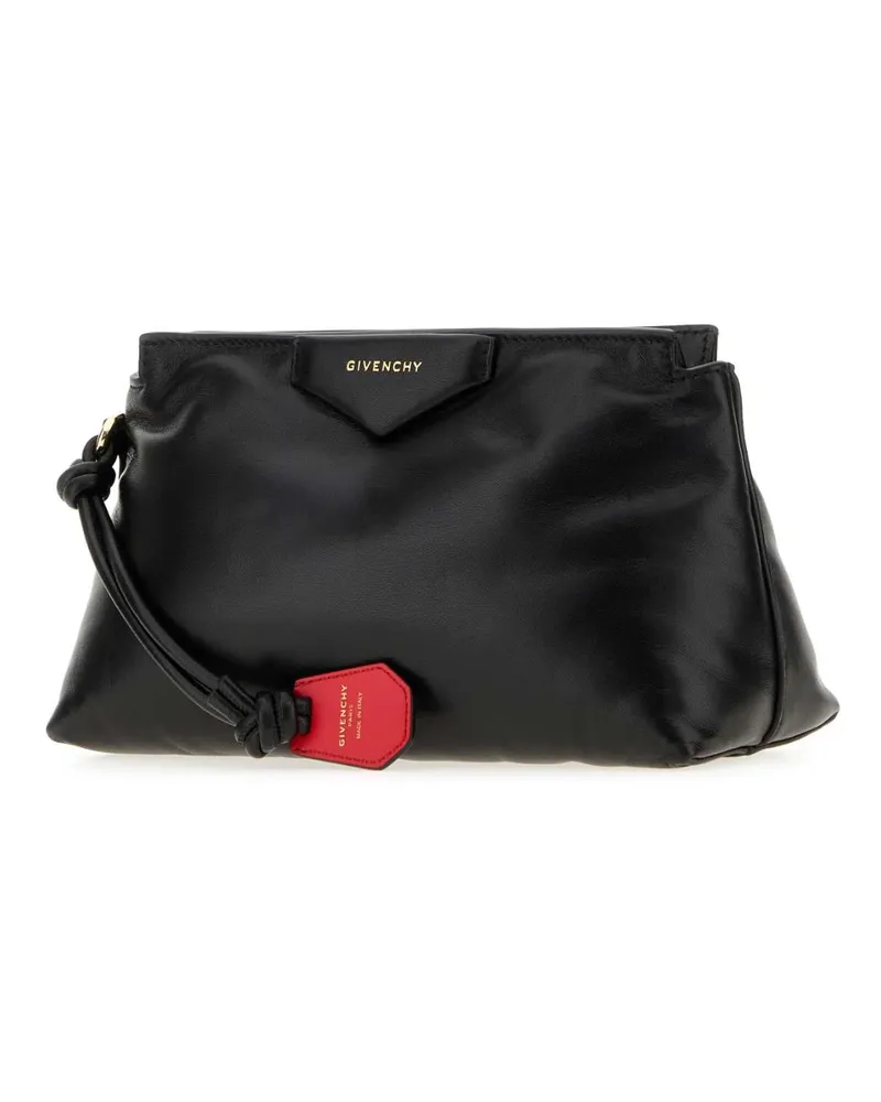 Givenchy Ruched Lambskin Shoulder Bag — Black Black