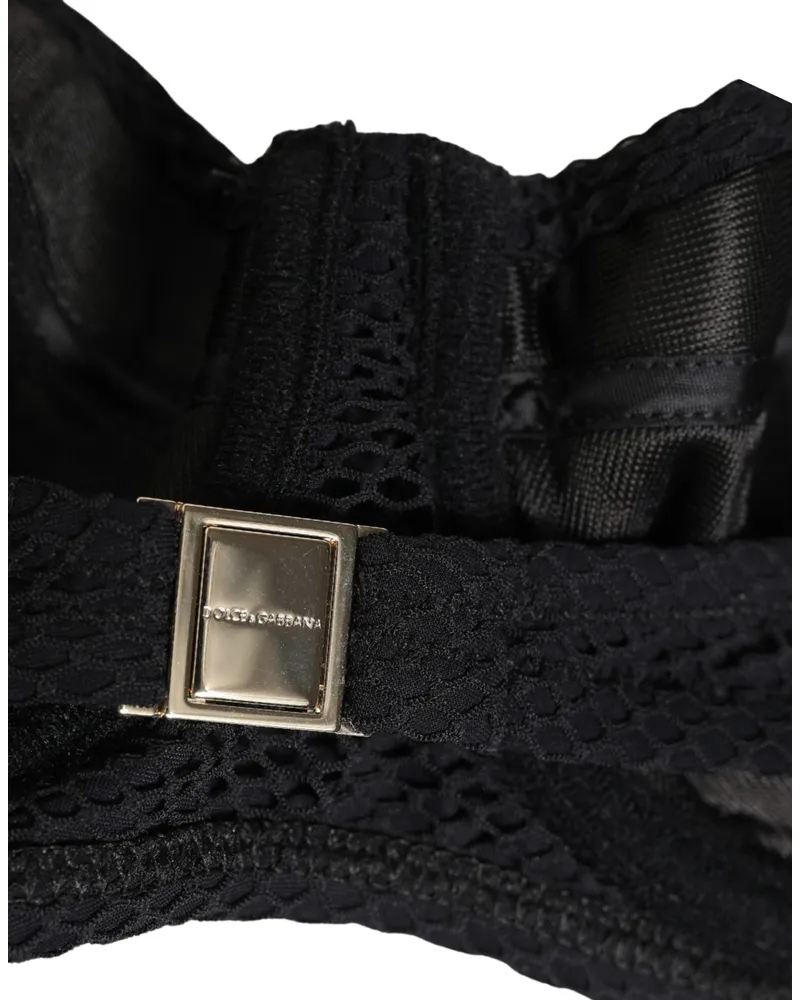 Dolce & Gabbana Women's Black Nylon Padded Balconnet Brassiere Underwear Elastane Clothing Black
