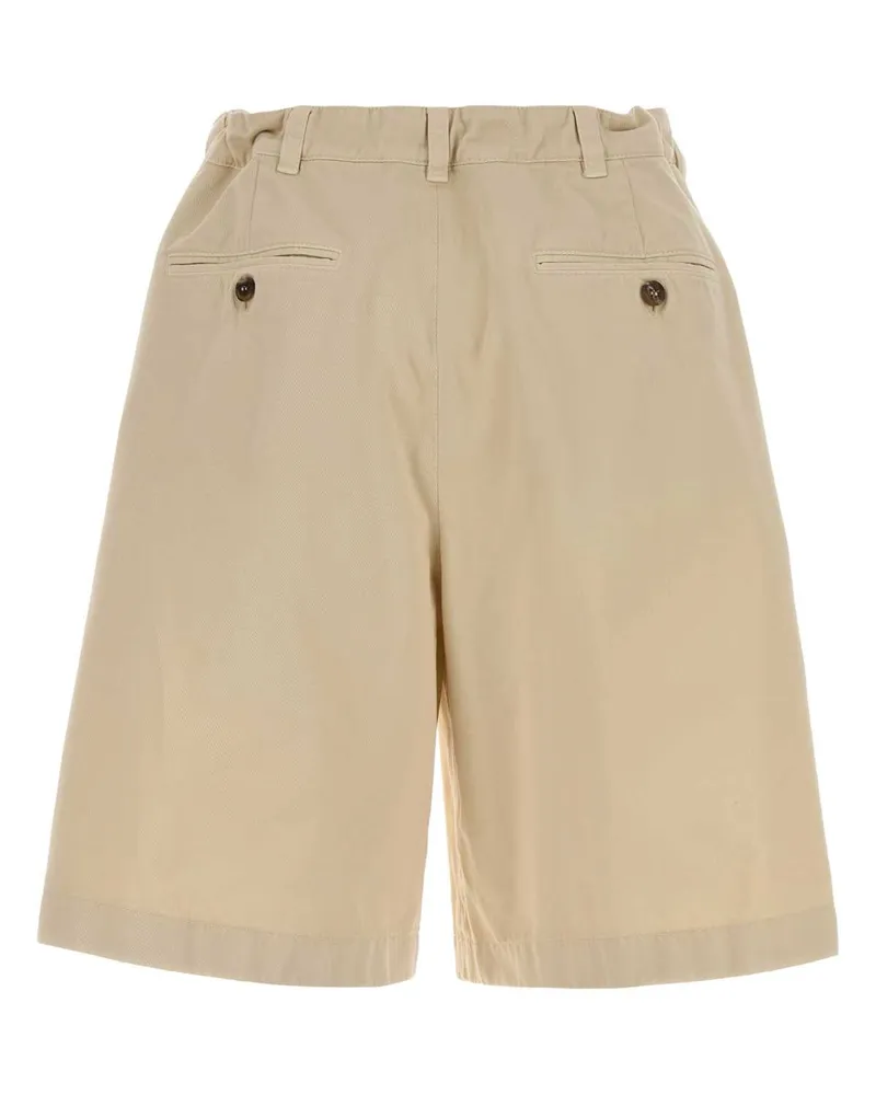 Prada Women's Sand Gabardine Bermuda Shorts Sabbia Exterior: Cotton Beige