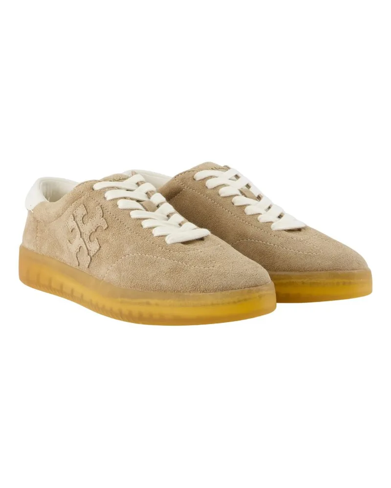 Tory Burch Women's Phoenix Sneakers -  Leather Beige Lambskin Shoes Beige