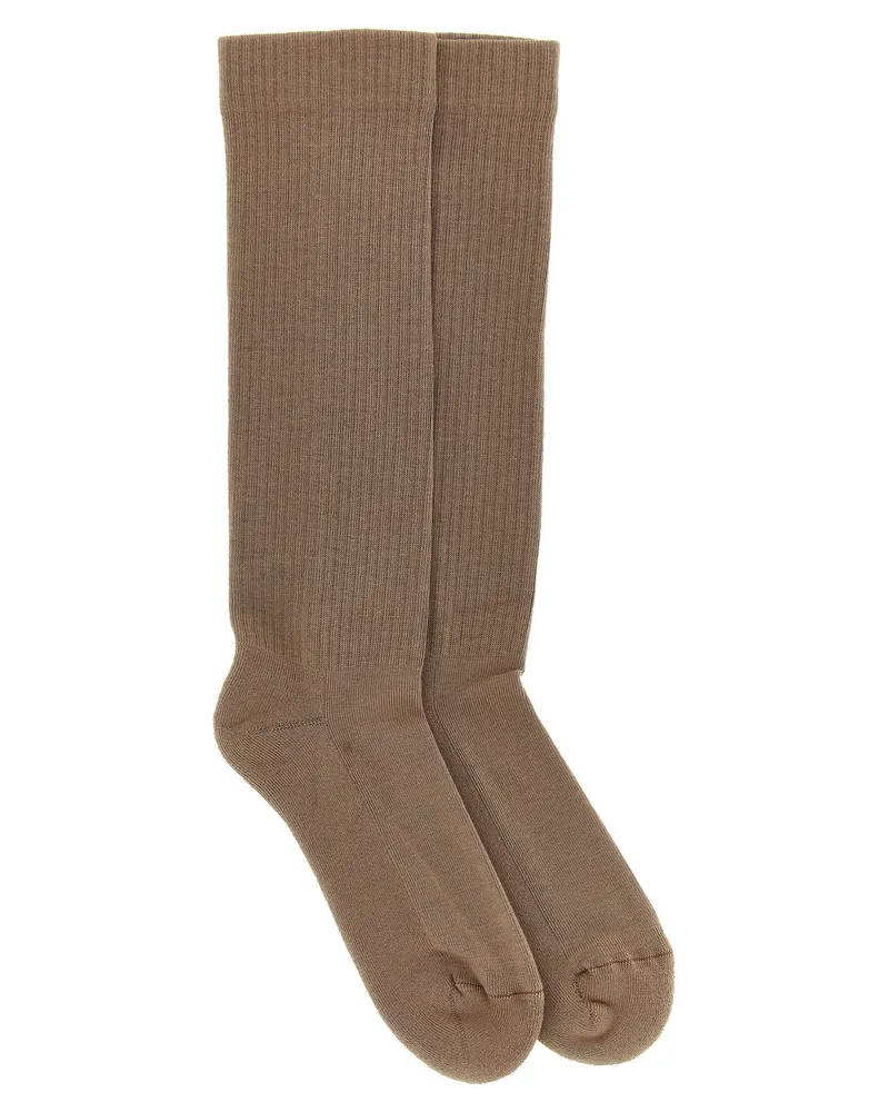 DRKSHDW by Rick Owens Women's Beige Cotton Socks Clothing Beige