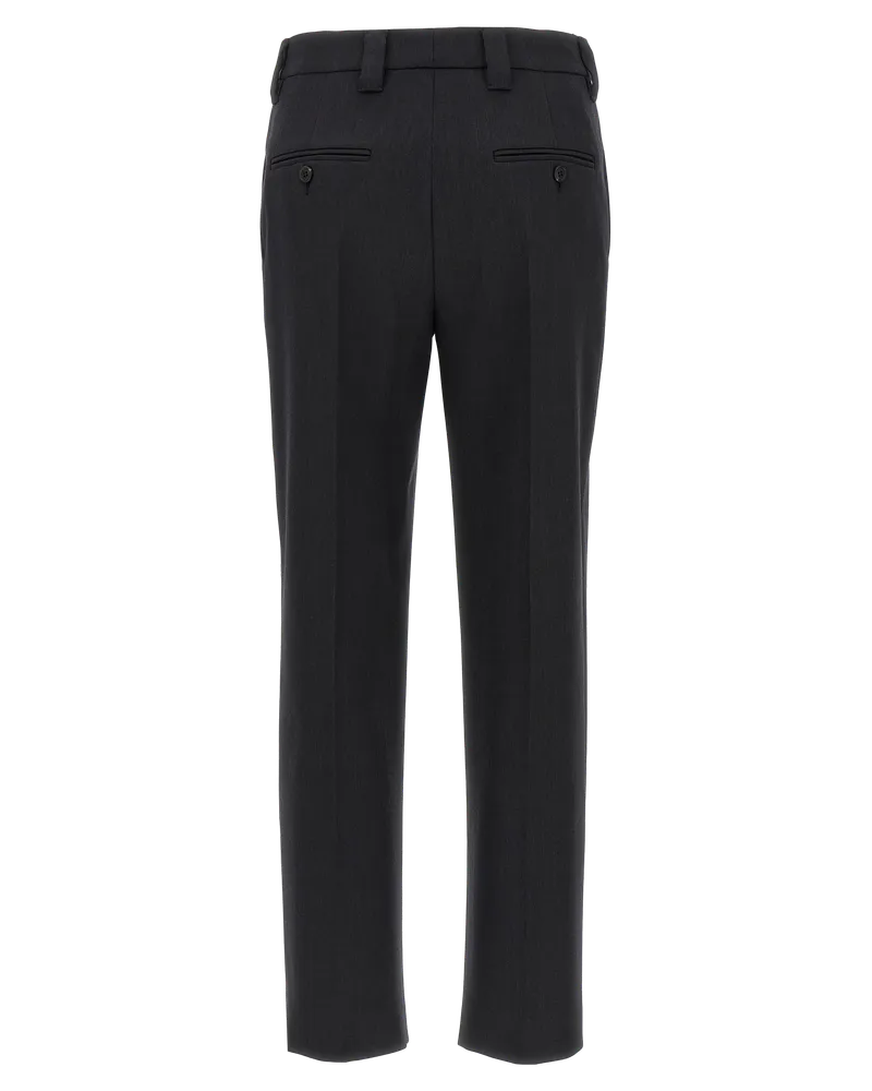 Prada Women's Gray Virgin Wool Dress Pants Gray