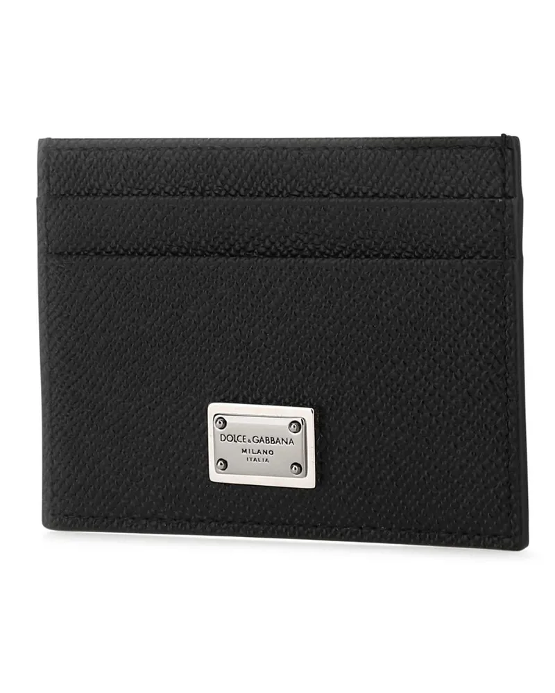 Dolce & Gabbana Men's Black Leather Card Holder 80999 Vitello Portafogli Wallet Black
