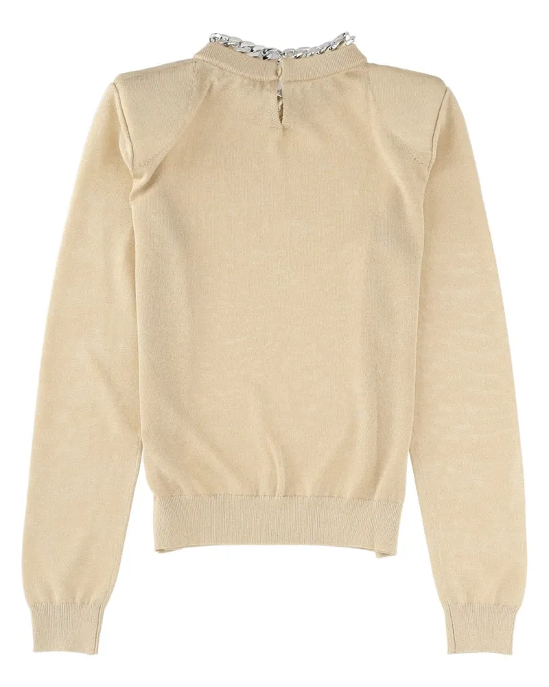 Circus Hotel Chain-Detail Viscose Blend Sweater — White White
