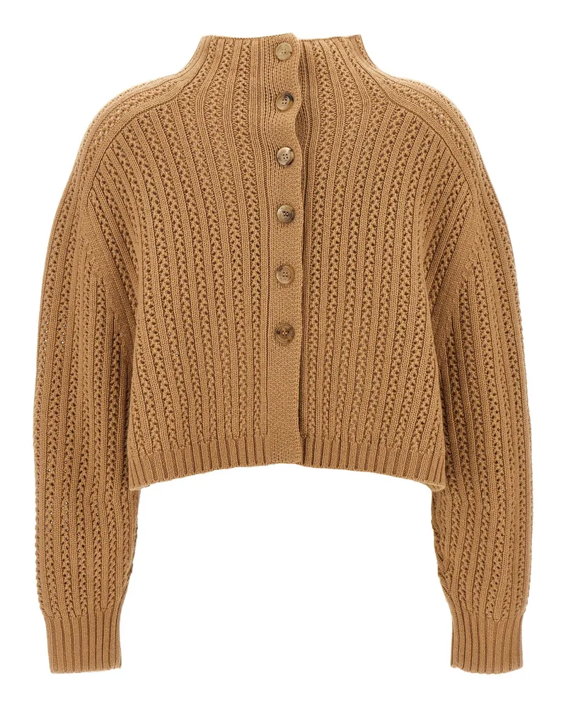 Max Mara Women's Beige Wool Cardigan Clothing Beige