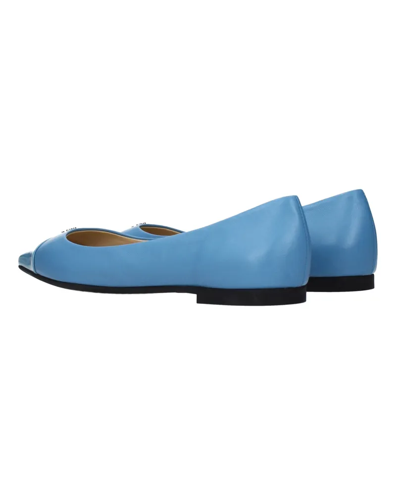Jimmy Choo Women's Light Blue Leather Ballet Flats Blue