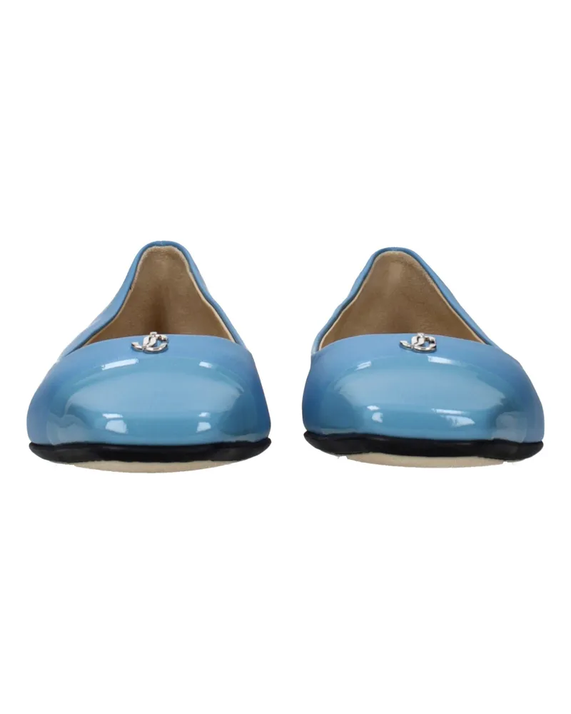 Jimmy Choo Women's Light Blue Leather Ballet Flats Blue