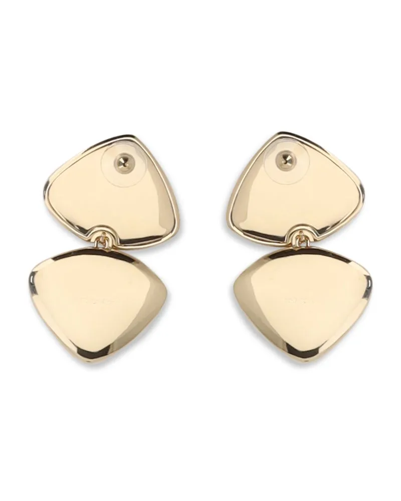 Self-Portrait Two-Tone Speckled Enamel Earrings — Gold Gold