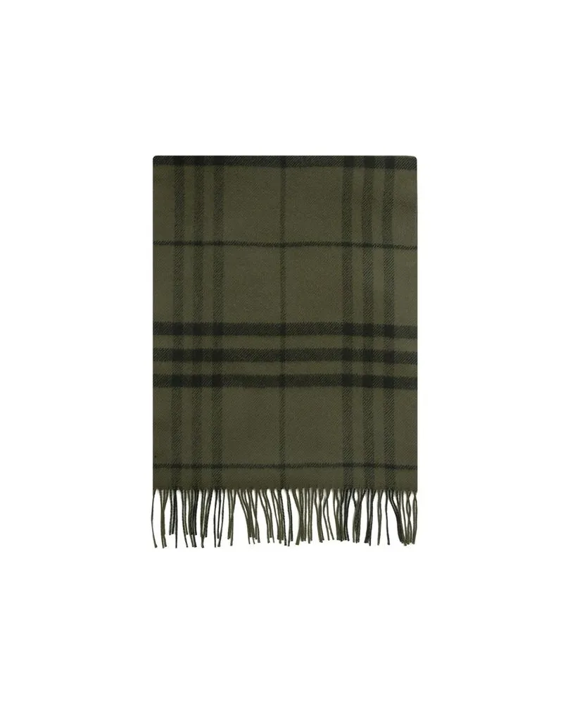 Burberry Check Wool Scarf — Khaki Khaki