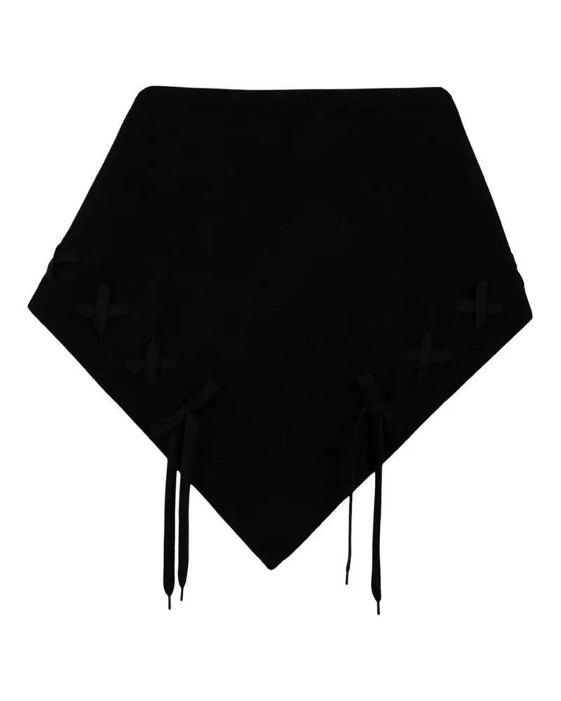 Simone Rocha Women's Merino Lace Up Neckerchief Scarf Wool Black Accessories Black