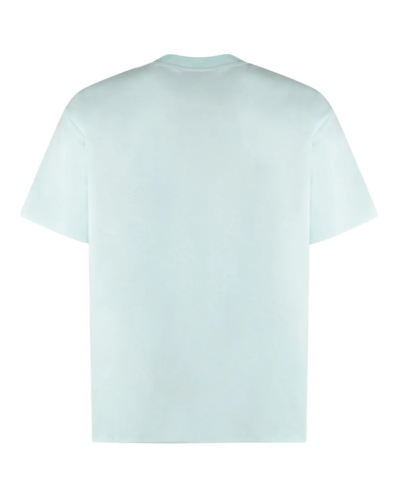 Bottega Veneta Cotton Crew-Neck T-Shirt — Light Blue Light