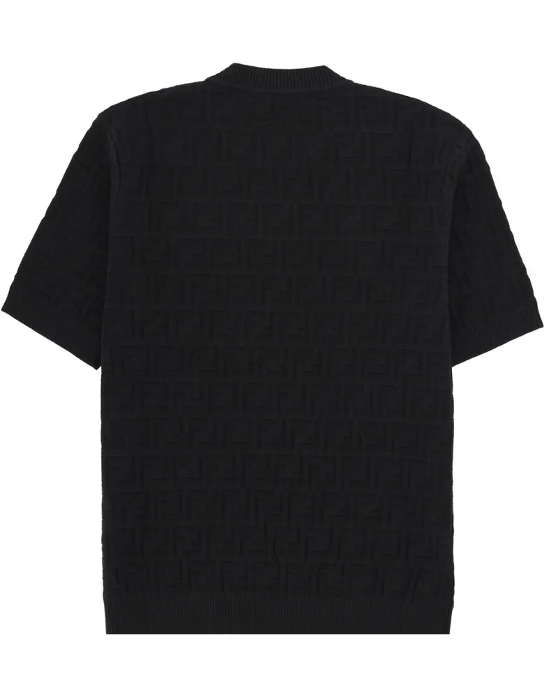 Fendi FF Logo Cotton T-Shirt — Black Black