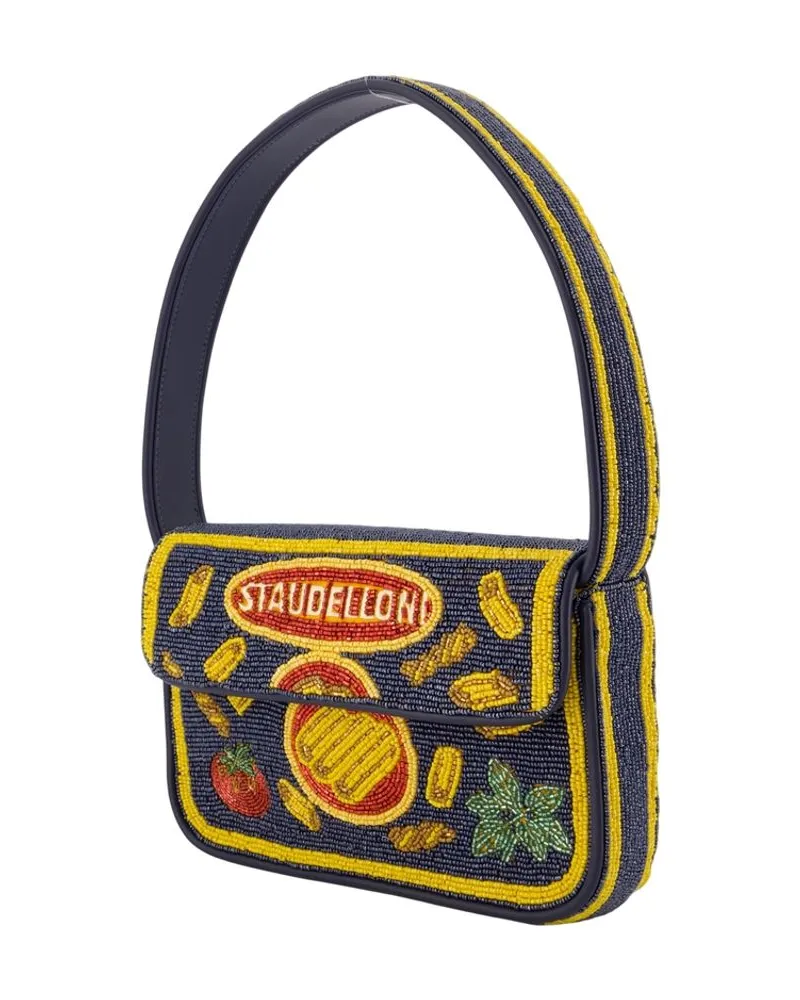 STAUD Women's Tommy Beaded Shoulder Bag -  Synthetic Multicolor Shoulder-Hobo-Bags Navy