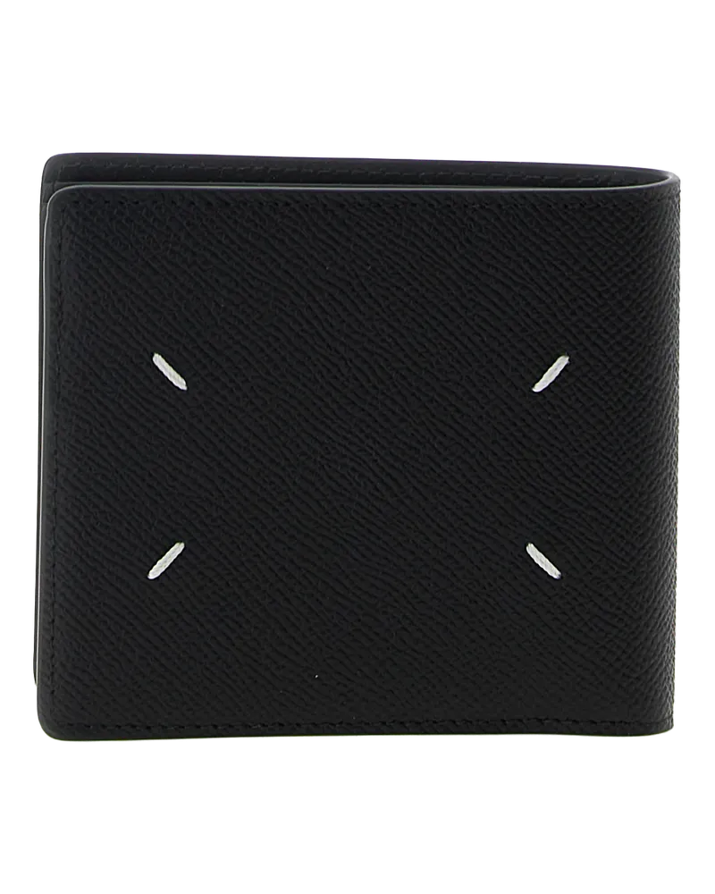 Maison Margiela Men's Black Leather Wallet Black