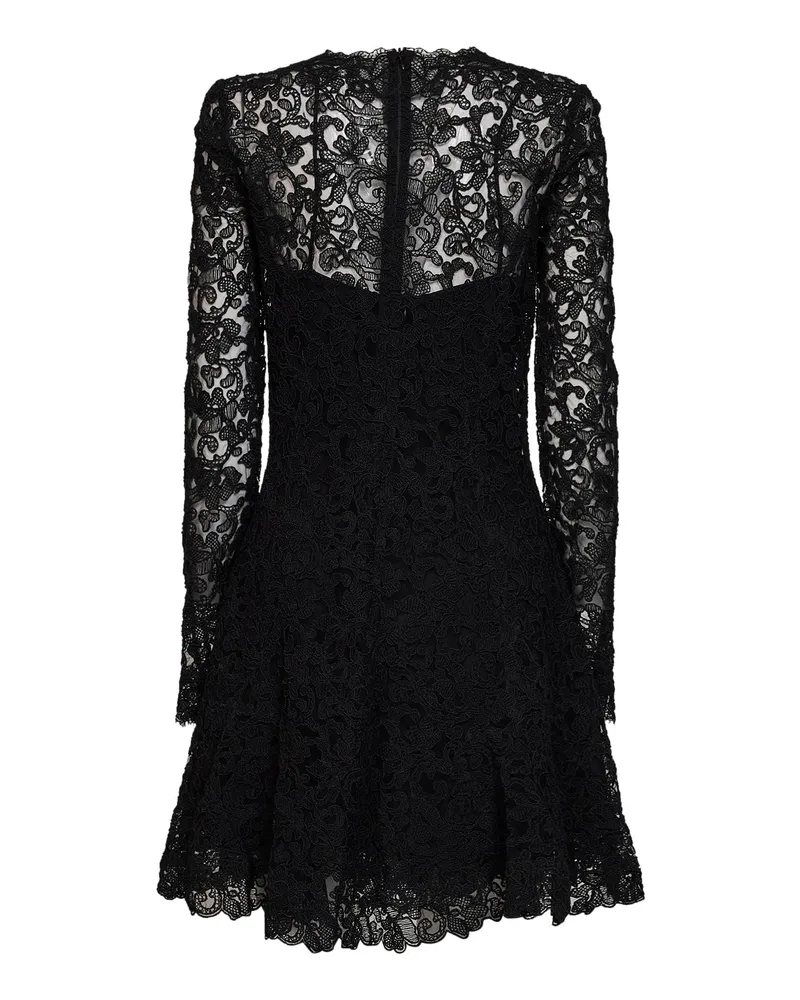 Ermanno Scervino Women's Flared Mini Dress Rebrodé Lace Black Polyester Black