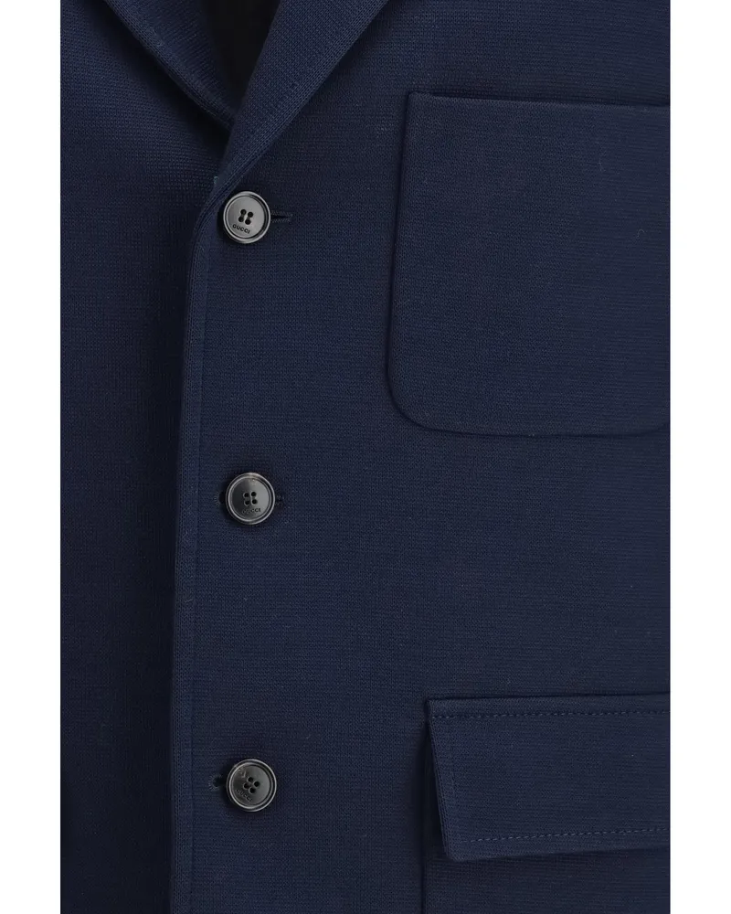 Gucci Men's Jacket Cotton-Jersey Caspian Navy