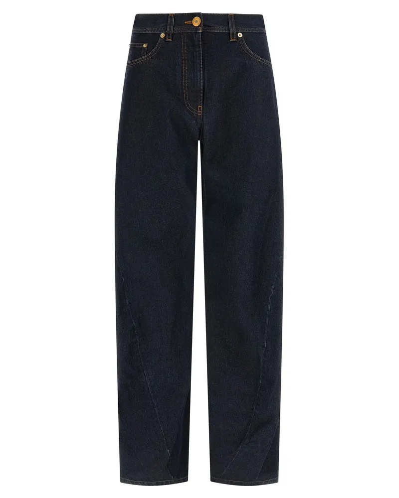 Versace High-Waisted Cotton Jeans — Navy Navy