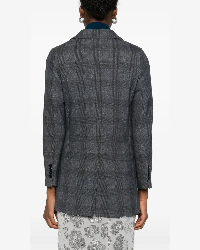 CIRCOLO 1901 Double-Breasted Check Blazer — Charcoal Charcoal