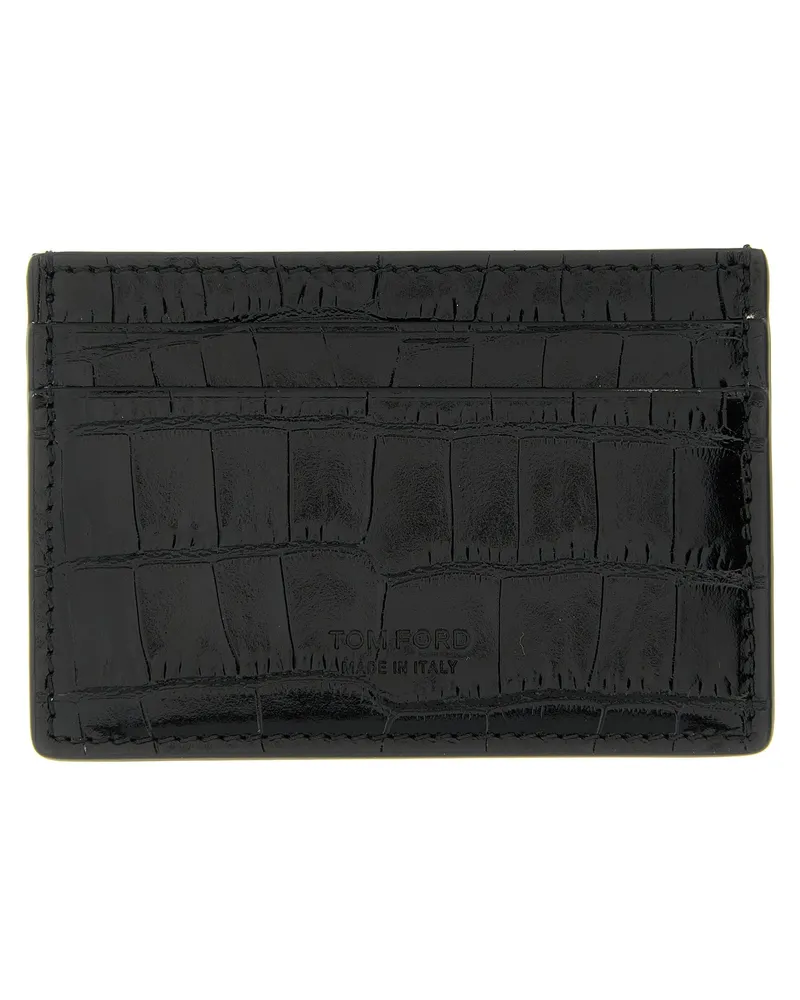 Tom Ford Men's Black Calfskin Cardholder Accessory Black