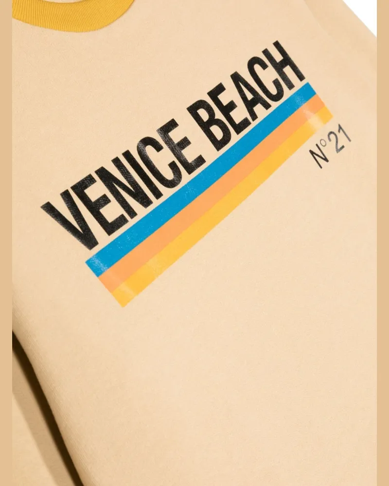 N° 21 Cotton Crewneck Sweatshirt — Beige Beige