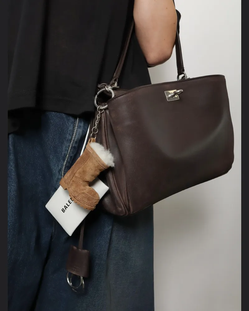Balenciaga Women's Crossbody Bag Rodeo S Brown Leather Shoulder Brown
