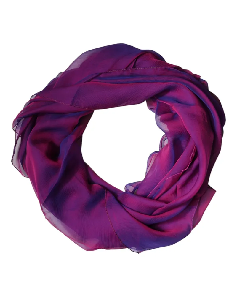 Dolce & Gabbana Women's Purple Silk Rectangle Wrap Shawl Scarf Purple
