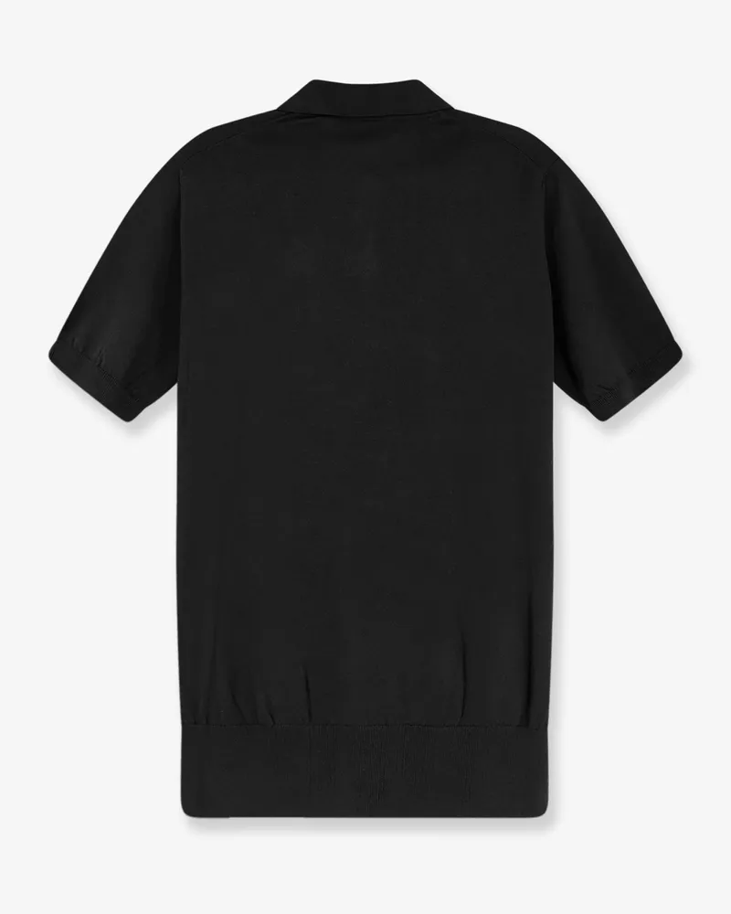 Alpha Studio Men's Polo Shirt Black Cotton-Silk T-shirts And Polos Black