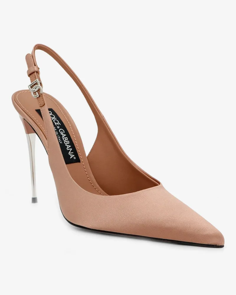 Dolce & Gabbana Women's Pumps Satin Beige Satin-Leather Satin/leather High Heel Shoes Beige