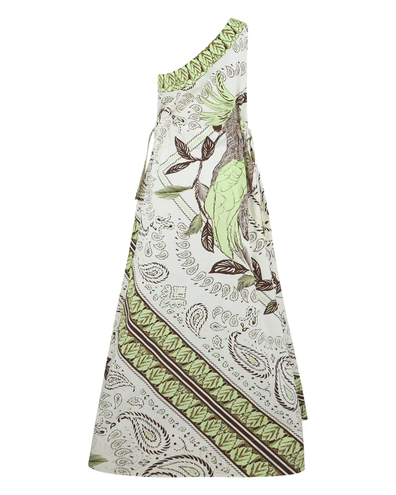 Tory Burch Women's One-Shoulder Dress Mint-Kakatu Cotton Mint/kakatu Green