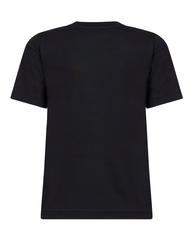 Burberry Women Black Cotton Check Patch T-Shirt T-Shirts & Jerseys Black