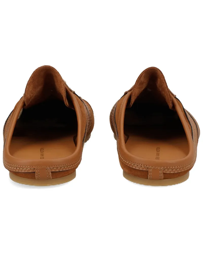 Dries van Noten Suede Leather Sneaker Mule — Brown Brown