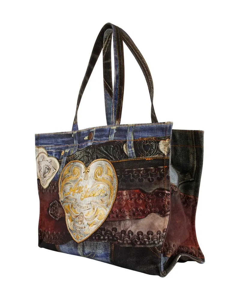 Acne Studios Women's Cowboy Heart Buckle Shopper Bag -  Cotton Blue Totes-Shopping-Bags Multicolor