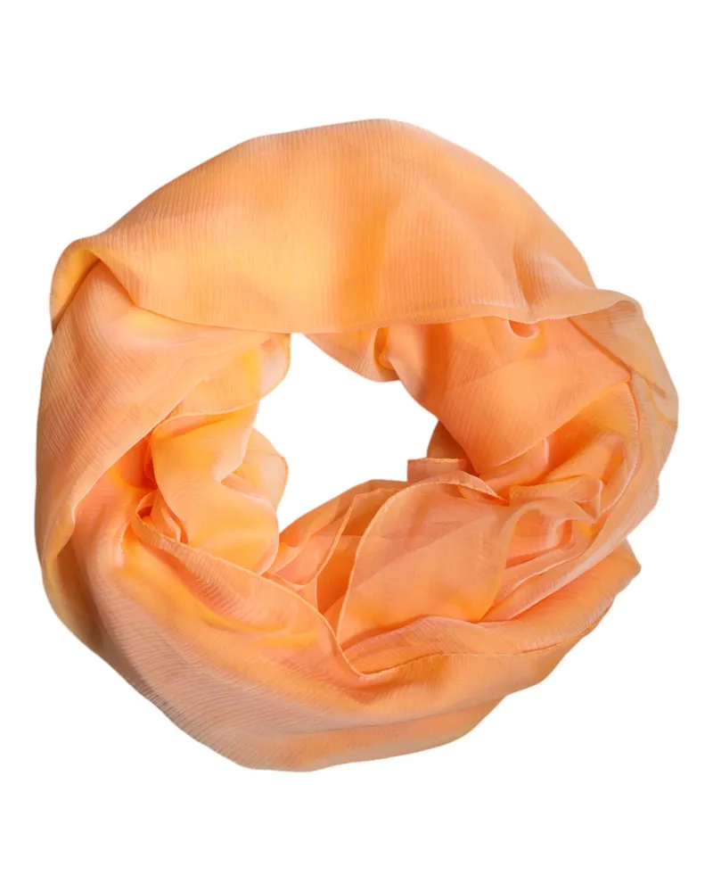 Dolce & Gabbana Women's Orange Silk Rectangle Wrap Shawl Scarf Orange