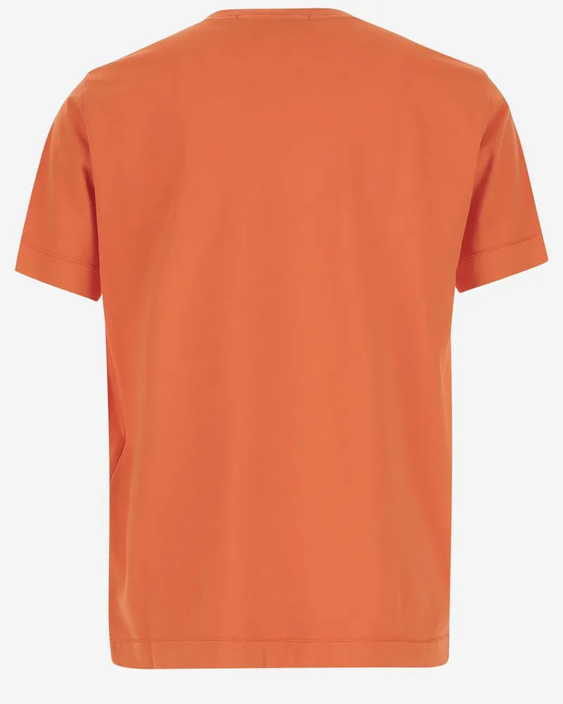 Stone Island Logo-Patched Cotton T-Shirt — Orange Orange