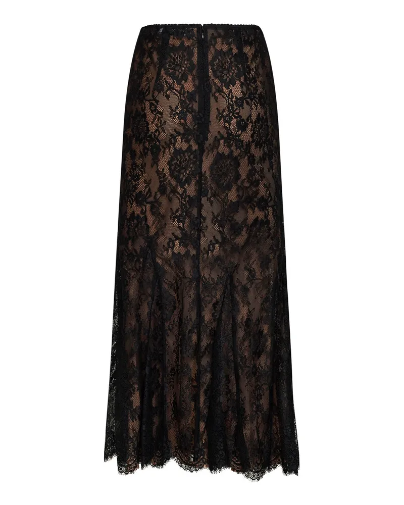 Self-Portrait Women's Skirt Lace Midi Black Polyamide Black