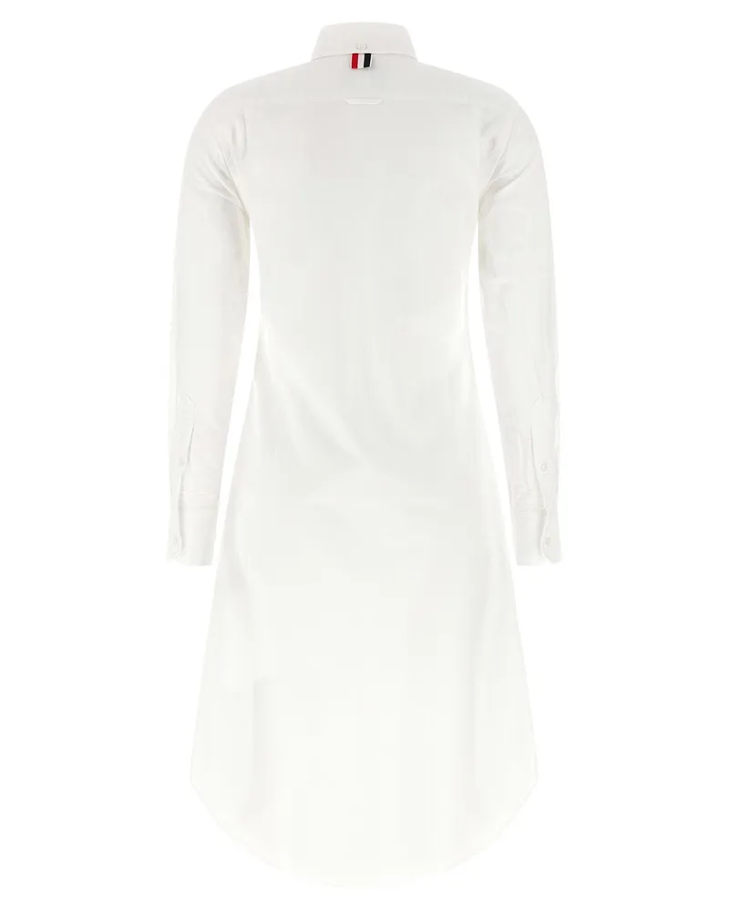 Thom Browne Cotton Oxford Shirt Dress — White White