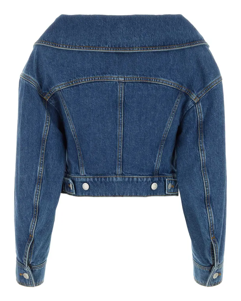 Alexander McQueen Women's Denim Jacket Bluestonewash Exterior: Cotton Giubbini Blue