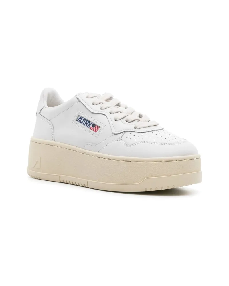 AUTRY Calf Leather Platform Sneakers — White White