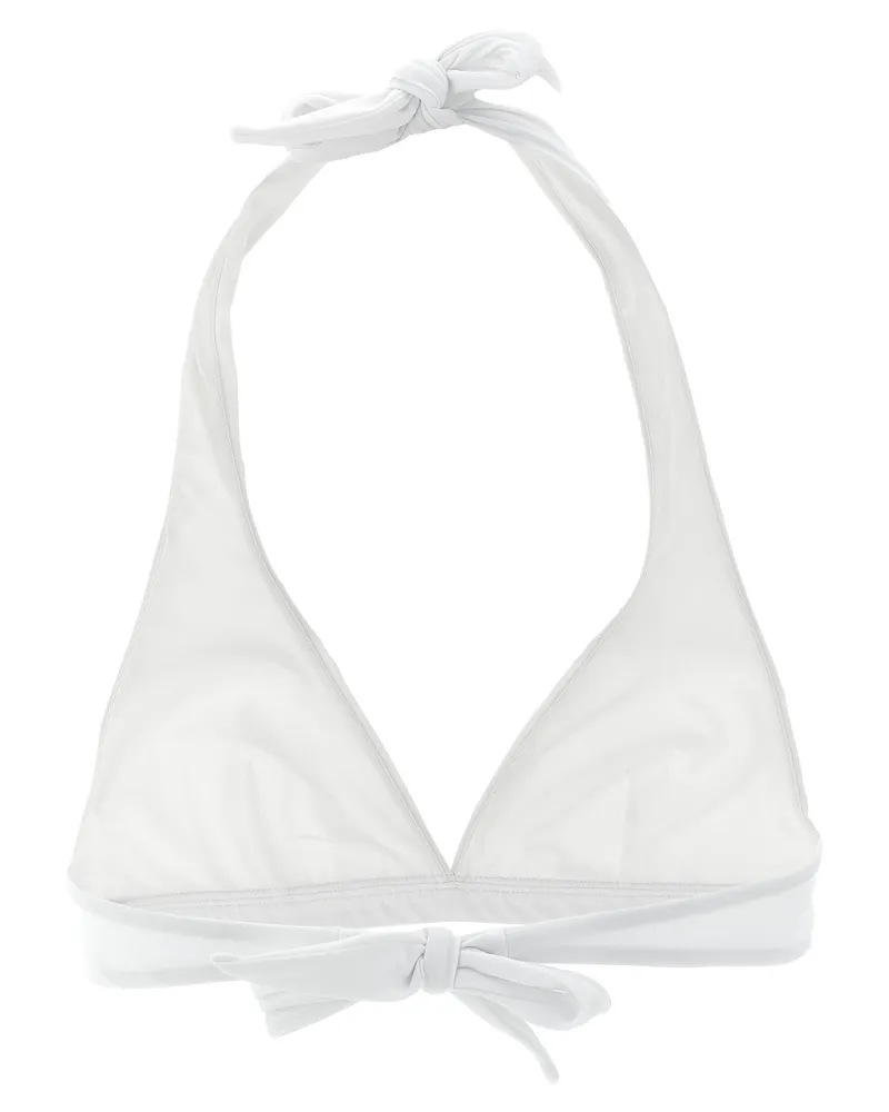 Brunello Cucinelli Monile-Trimmed Technical Jersey Bikini Top — White White